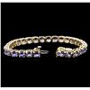 Image 3 : 13.60 ctw Tanzanite Bracelet - 14KT Yellow Gold