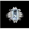 Image 2 : 14KT White Gold 4.60 ctw Aquamarine and Diamond Ring