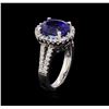 Image 4 : 14KT White Gold 6.64 ctw Sapphire and Diamond Ring