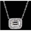 Image 1 : 14KT White Gold GIA Certified 1.70 ctw Diamond Necklace