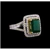 Image 1 : 14KT Two-Tone Gold 2.53 ctw Emerald and Diamond Ring