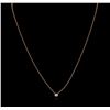 Image 2 : 14KT Rose Gold 0.09 ctw Diamond Solitaire Necklace