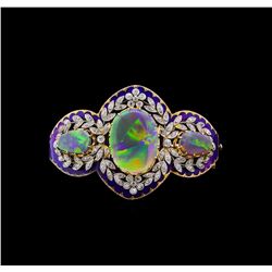 15.08 ctw Opal and Diamond Bracelet - 14KT Yellow and White Gold