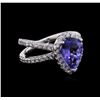 Image 2 : 2.40 ctw Tanzanite and Diamond Ring - 14KT White Gold