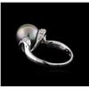 Image 3 : Pearl and Diamond Ring - 14KT White Gold