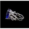 Image 3 : GIA Cert 11.49 ctw Tanzanite and Diamond Ring - 14KT White Gold