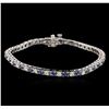 Image 1 : 14KT White Gold 1.28 ctw Tanzanite and Diamond Bracelet