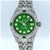 Image 1 : Rolex Stainless Steel Green Diamond DateJust Ladies Watch