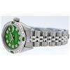 Image 8 : Rolex Stainless Steel Green Diamond DateJust Ladies Watch