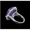 Image 3 : GIA Cert 19.71 ctw Tanzanite and Diamond Ring - 14KT White Gold