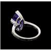 Image 3 : 14KT White Gold 5.20 ctw Tanzanite and Diamond Ring