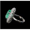 Image 3 : GIA Cert 8.58 ctw Emerald and Diamond Ring - 14KT White Gold