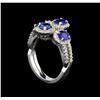 Image 4 : 14KT White Gold 1.90 ctw Sapphire and Diamond Ring