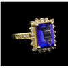 Image 1 : 14KT Yellow Gold 5.32 ctw Tanzanite and Diamond Ring