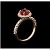 Image 3 : 2.02 ctw Ruby and Diamond Ring - 14KT Rose Gold