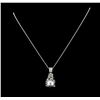 Image 2 : Pearl and Diamond Pendant With Chain - 14KT White Gold