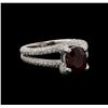 Image 1 : 1.25 ctw Ruby and Diamond Ring - 18KT White Gold