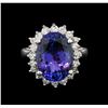 Image 2 : 14KT White Gold 8.44 ctw Tanzanite and Diamond Ring