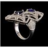 Image 4 : 14KT White Gold 1.98 ctw Sapphire and Diamond Ring