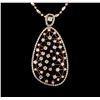 Image 2 : 14KT Two-Tone Gold 1.61 ctw Diamond Pendant With Chain