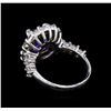 Image 3 : 2.85 ctw Tanzanite and Diamond Ring - 14KT White Gold