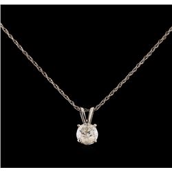 14KT White Gold 0.44 ctw Diamond Pendant With Chain