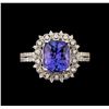 Image 2 : 14KT White Gold 3.60 ctw Tanzanite and Diamond Ring