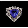 Image 2 : 14KT Two-Tone Gold 6.65 ctw Tanzanite and Diamond Ring