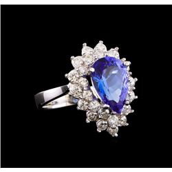 14KT White Gold 3.65 ctw Tanzanite and Diamond Ring