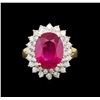 Image 2 : 14KT Yellow Gold 5.43 ctw Ruby and Diamond Ring