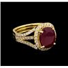 Image 1 : 14KT Yellow Gold 5.07 ctw Ruby and Diamond Ring