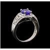 Image 4 : 14KT White Gold 1.83 ctw Tanzanite and Diamond Ring