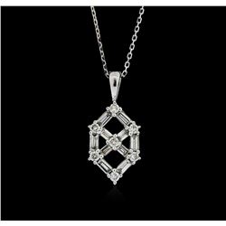 14KT White Gold 0.50 ctw Diamond Pendant With Chain