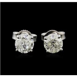 1.50 ctw Diamond Stud Earrings - 14KT White Gold