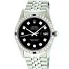 Image 1 : Rolex Stainless Steel Black Diamond and Sapphire DateJust Men's Watch