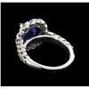 Image 2 : 4.03 ctw Tanzanite and Diamond Ring - 14KT White Gold