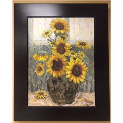 Sunflowers by Zin Original Oil on Canvas Framed