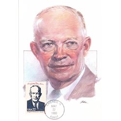 Dwight D. Eisenhower The Presidents of the United States The First Day of Issue Maximum Cards by Fle