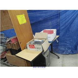 OFFICE EQUIPMENT; DESK, TABLE, SHREDDER, MONITORS, COMPUTERS, CHAIRS, KEYBOARDS, BINDERS