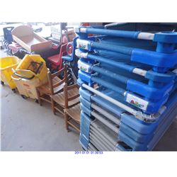 KIDS CHAIRS, KIDS BEDS, TRICYCLE, SMALL TABLES, MOPPING CART