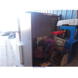 DESKS, CHAIRS, FILE CABINETS, BOXES, KIDS TABLES, MOPPING CART