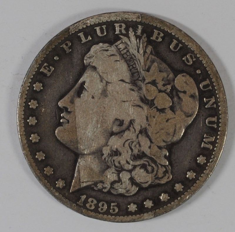 1895O SILVER DOLLAR, VG, KEY COIN MARK REVERSE