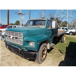 1983 FORD FLATBED TRUCK, VIN/SN:1FDNF70H9DVA21159 - GAS ENGINE, 5 SPD 2 SPD TRANS, 15' FLATBED BODY,