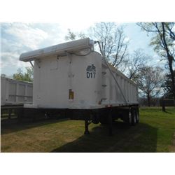 2003 BENSON A28585-50 END DUMP TRAILER, VIN/SN:5DMD8ACC23M000324 - TRI-AXLE, ALUMINUM, 28' LENGTH, A