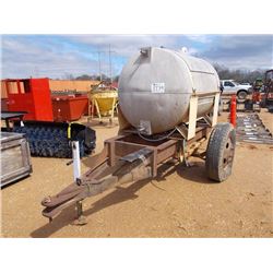 WATER TANK, - 500 GAL, MTD ON S/A TRAILER