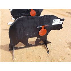 3/8 AR500 STEEL BEAR SHOOTING TARGET WITH HEART FLAPPER