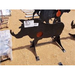 3/8 AR500 STEEL WILD BOAR SHOOTING TARGET WITH HEART FLAPPER