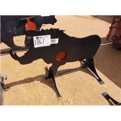 3/8 AR500 STEEL WILD BOAR SHOOTING TARGET WITH HEART FLAPPER