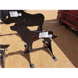 3/8 AR500 STEEL COYOTE SHOOTING TARGET WITH HEART FLAPPER