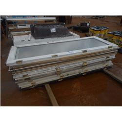 (17) WOOD DOORS, 8 WITH GLASS